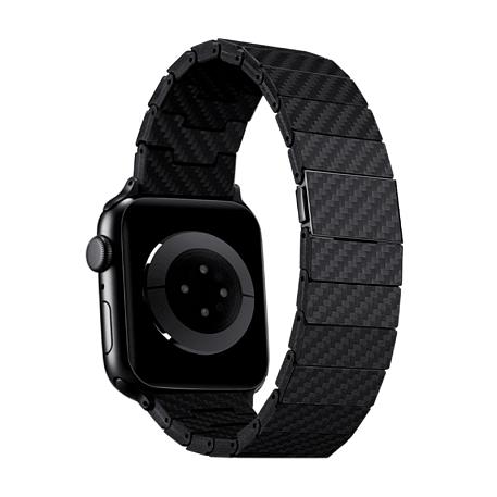Браслет Pitaka Modern Fiber для Apple Watch 38 / 40 / 41 / 42mm карбон чёрно-серый (полоска) - 2
