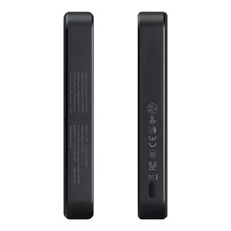 Внешний аккумулятор с беспроводной зарядкой Pitaka Magnetic Power Bank Qi2 10000 мАч 20 Вт чёрно-серый (узкая полоска) (PBQ2501) - 4