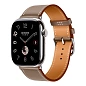 Умные часы Apple Watch Hermes Series 11 46mm GPS + Cellular Silver Titanium Case Etoupe Single Tour Strap (with Orange Hermès Sport band)