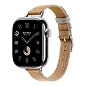 Умные часы Apple Watch Hermes Series 11 42mm GPS + Cellular Silver Titanium Case Kraft/Bleu Glacier Single Tour Twill Jump Attelage Strap (with Orange Hermès Sport band)