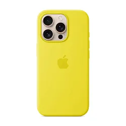 Клип-кейс (накладка) Silicone Case MagSafe для Apple iPhone 16 Pro силикон, жёлтый