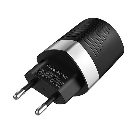 Сетевое зарядное устройство Borofone BA26A Dual U 12 Вт чёрный - 3