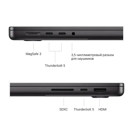Ноутбук Apple Macbook Pro 14" (2024) M4 Pro 24 ГБ, 512 ГБ SSD (MX2H3), "чёрный космос" - 6