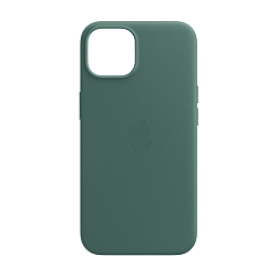 Клип-кейс (накладка) Leather Case MagSafe для Apple iPhone 15 кожа, тёмно-зелёный