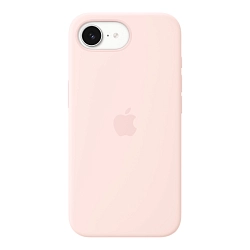 Клип-кейс (накладка) Silicone Case MagSafe для Apple iPhone 16e / 17e силикон, бледно-розовый
