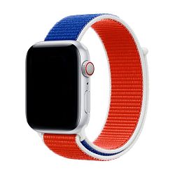 Спортивный браслет для Apple Watch 38 / 40 / 41 / 42mm нейлон сине-красный