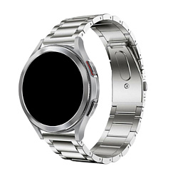 Блочный браслет ZN37 для Samsung Watch 22mm титан серебристый (пятибусинновый)