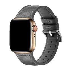 Ремешок для Apple Watch 44 / 45 / 46 / 49mm кожа серый