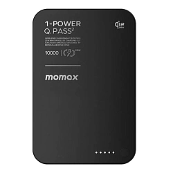 Внешний аккумулятор с беспроводной зарядкой Momax Q.Pass 10000 мАч 25 Вт чёрный