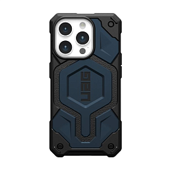 Клип-кейс (накладка) UAG Monarch Pro Magsafe для Apple iPhone 15 Pro полиуретан, поликарбонат, кожа, тёмно-синий