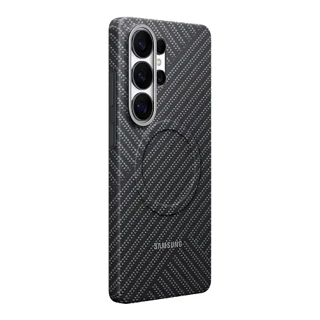 Клип-кейс (накладка) Samsung Carbon Magnet Case для Samsung Galaxy S26 Ultra арамидное волкно, алюминий, поликарбонат, тёмно-серый - 2