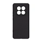 Клип-кейс (накладка) Luxo Carbon для Xiaomi Redmi Note 14 Pro 4G пластик, чёрно-серый