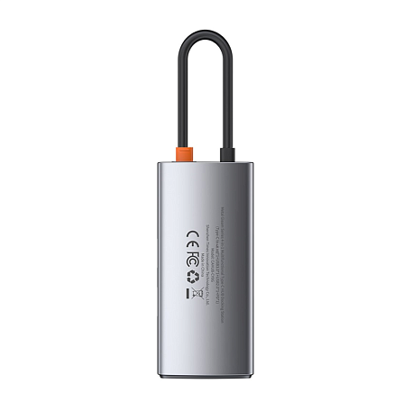 Адаптер-разветвитель для компьютера Baseus Metal Gleam Series/Starjoy (HDMI*1+USB3.0*1+USB2.0*1+PD*1) (4в1) серый - 3