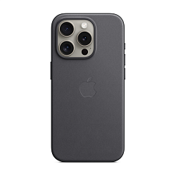 Клип-кейс (накладка) FineWoven Case MagSafe для Apple iPhone 15 Pro ткань, силикон, чёрный