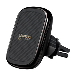 Автомобильный держатель магнитный Pitaka MagEZ Mount Qi с беспроводной зарядкой (зажим) (Уценка) чёрный (хорошее состояние, мелкие царапины и потертости)