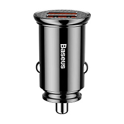 Автомобильное зарядное устройство Baseus Circular Plastic A+A 30 Вт чёрный