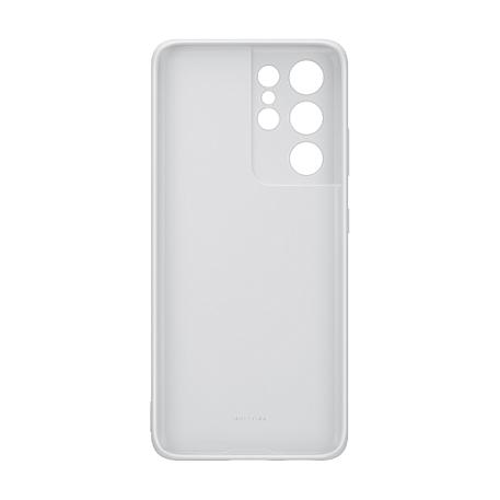 Клип-кейс (накладка) Samsung Silicone cover для Samsung Galaxy S21 Ultra полиуретан, поликарбонат, светло-серый - 3