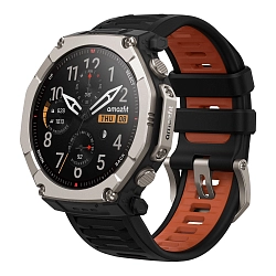 Умные часы Xiaomi Amazfit T-Rex Ultra 2 26 мм чёрный (чёрно-оранжевый ремешок)