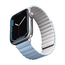 Магнитный браслет UNIQ Revix для Apple Watch 44 / 45 / 46 / 49mm силикон бело-голубой