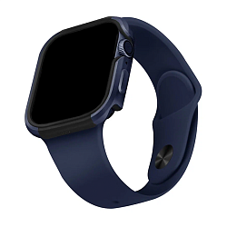 Чехол-бампер UNIQ Valencia для Apple Watch 44mm алюминий, синий