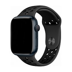 Спортивный ремешок Nike для Apple Watch 38 / 40 / 41 / 42mm фторэластомер "антрацитовый/чёрный"