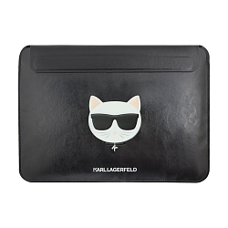 Чехол CG Mobile Lagerfeld Sleeve Choupette для Apple MacBook 16" искусственная кожа, чёрный