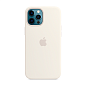 Клип-кейс (накладка) Apple Silicone Case MagSafe для Apple iPhone 12 Pro Max (Уценка) White (хорошее состояние, точка на чехле)