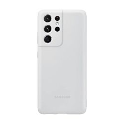 Клип-кейс (накладка) Samsung Silicone cover для Samsung Galaxy S21 Ultra полиуретан, поликарбонат, светло-серый