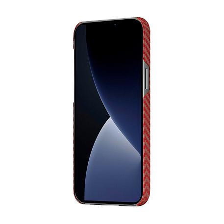 Клип-кейс (накладка) Pitaka MagEZ Case 2 для Apple iPhone 13 Pro Max кевлар (арамид), красно-оранжевый (плетение "ёлочка") - 2