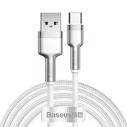 Дата-кабель Baseus Cafule Series Metal 66W Type-C 1 м, белый