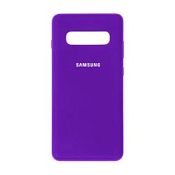 Клип-кейс (накладка) Silicone cover закрытый для Samsung Galaxy S10 силикон, фиолетовый