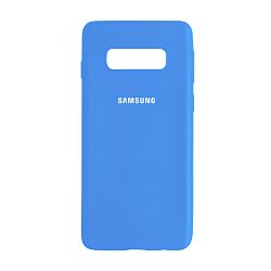 Клип-кейс (накладка) Silicone cover закрытый для Samsung Galaxy S10e силикон, голубой