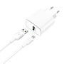 Сетевое зарядное устройство + кабель Micro Hoco C69A 22.5 Вт, белый - 1
