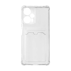Клип-кейс (накладка) с визитницей для Xiaomi Redmi Note 12 Turbo / Poco F5 5G силикон, прозрачный
