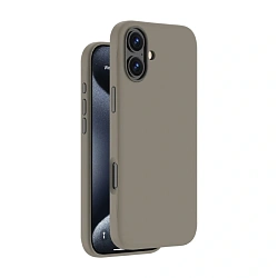 Клип-кейс (накладка) Deppa Liquid Silicone Magsafe для Apple iPhone 16 силикон, серый