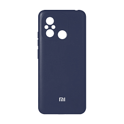 Клип-кейс (накладка) Silicone cover закрытый для Xiaomi Redmi 12C / Poco C55 силикон, тёмно-синий
