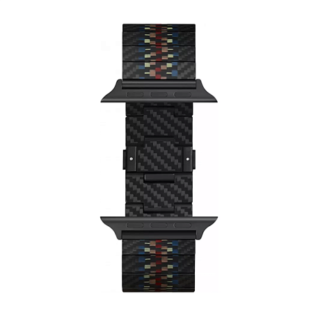 Браслет Pitaka Fusion Weaving для Apple Watch 38 / 40 / 41 / 42 / 44 / 45 / 46 / 49mm карбон (Уценка) "рапсодия" (хорошее состояние, потертости на креплениях, потертости на гранях звеньев) - 4