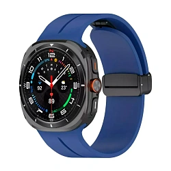 Ремешок D-Buckle для Samsung Galaxy Watch Ultra силикон тёмно-синий