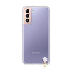 Клип-кейс (накладка) Samsung Clear Protective Cover для Samsung Galaxy S21 полиуретан, поликарбонат, прозрачный с белой рамкой