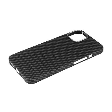 Клип-кейс (накладка) K-DOO Kevlar для Apple iPhone 14 Pro кевлар, чёрно-серый (полоска) - 3