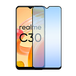 Защитное стекло 3D Classic для Realme C30 / C31 / C33, черная рамка