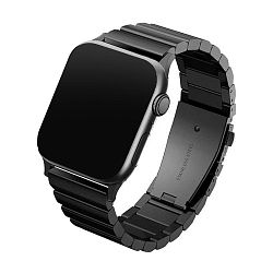 Блочный браслет UNIQ Strova для Apple Watch 42 / 44 / 45 / 49mm сталь чёрный