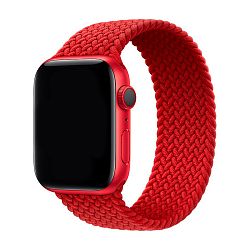 Плетёный монобраслет для Apple Watch 38 / 40 / 41 / 42mm силиконовый эластомер красный