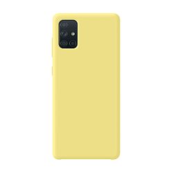 Клип-кейс (накладка) Silicone cover (без лого) для Samsung Galaxy A51 силикон, жёлтый