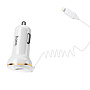 Автомобильное зарядное устройство + кабель Lightning Hoco Z14 18 Вт, белый - 1