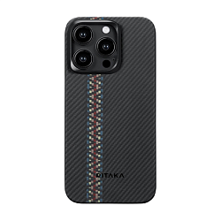 Клип-кейс (накладка) Pitaka Fusion Weaving MagEZ Case 4 для Apple iPhone 15 Pro Max кевлар (арамид), "рапсодия"
