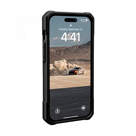 Клип-кейс (накладка) UAG Monarch для Apple iPhone 14 Pro поликарбонат, кожа, чёрный - 2