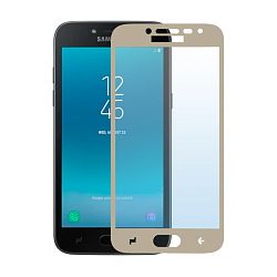 Защитное стекло 3D Classic для Samsung Galaxy J2 2018 / J2 Pro, золотая рамка