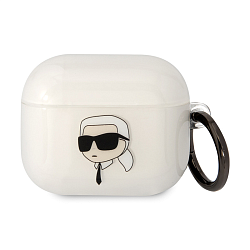 Кобура CG Mobile Lagerfeld TPU With Ring для Apple AirPods 3 силикон, "NFT 3D Karl" прозрачный