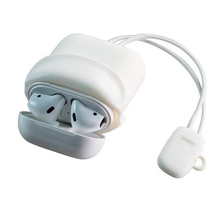 Кобура Remax RC-A6 для Apple AirPods 2018 / 2019 силикон, белый - 2